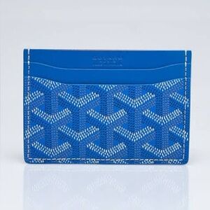 NWT Goyardine Saint Sulpice Card Holder Sky Blue